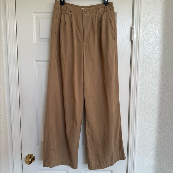 Madewell Viral Harlow Wide Leg Pants in Brown Size 6 - Picture 2 of 10